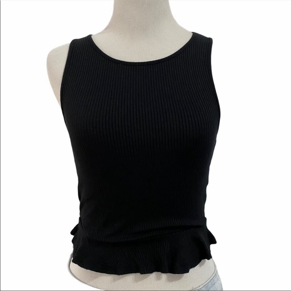 Forever 21 Black Ruffled Hem Crop Tank Top - Picture 3 of 5
